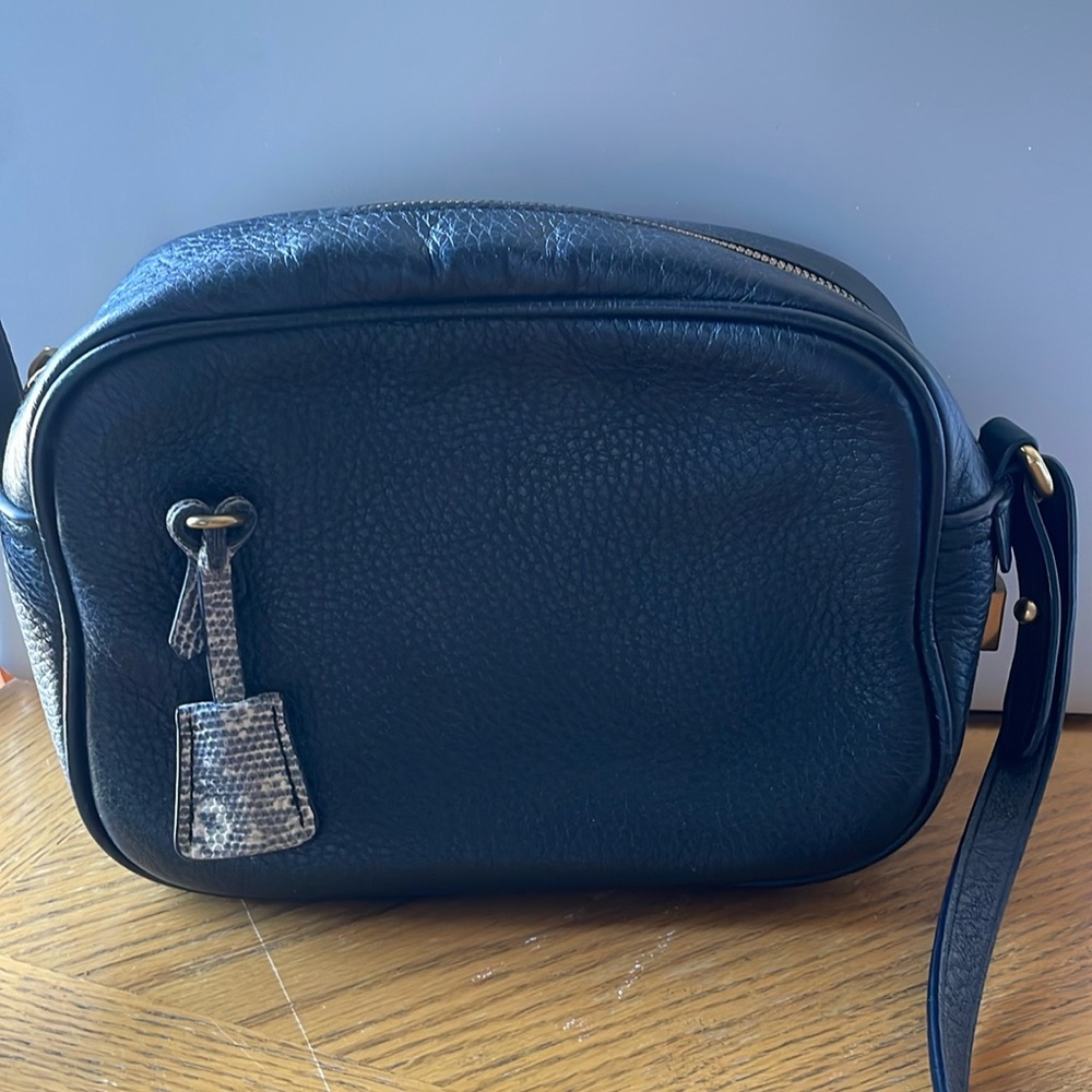 Classic Black Leather Crossbody Bag - Women